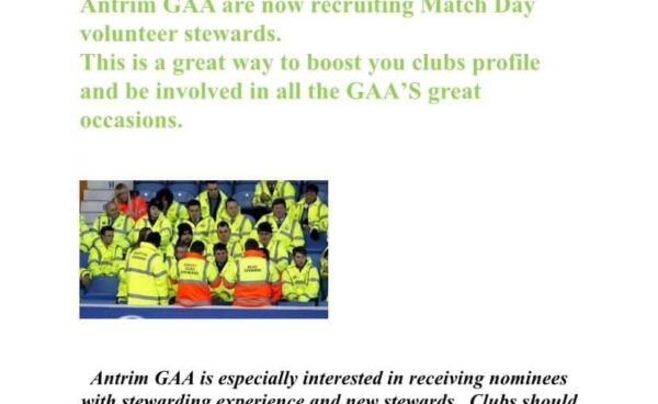 Calling All New Antrim GAA Club and County Stewards!