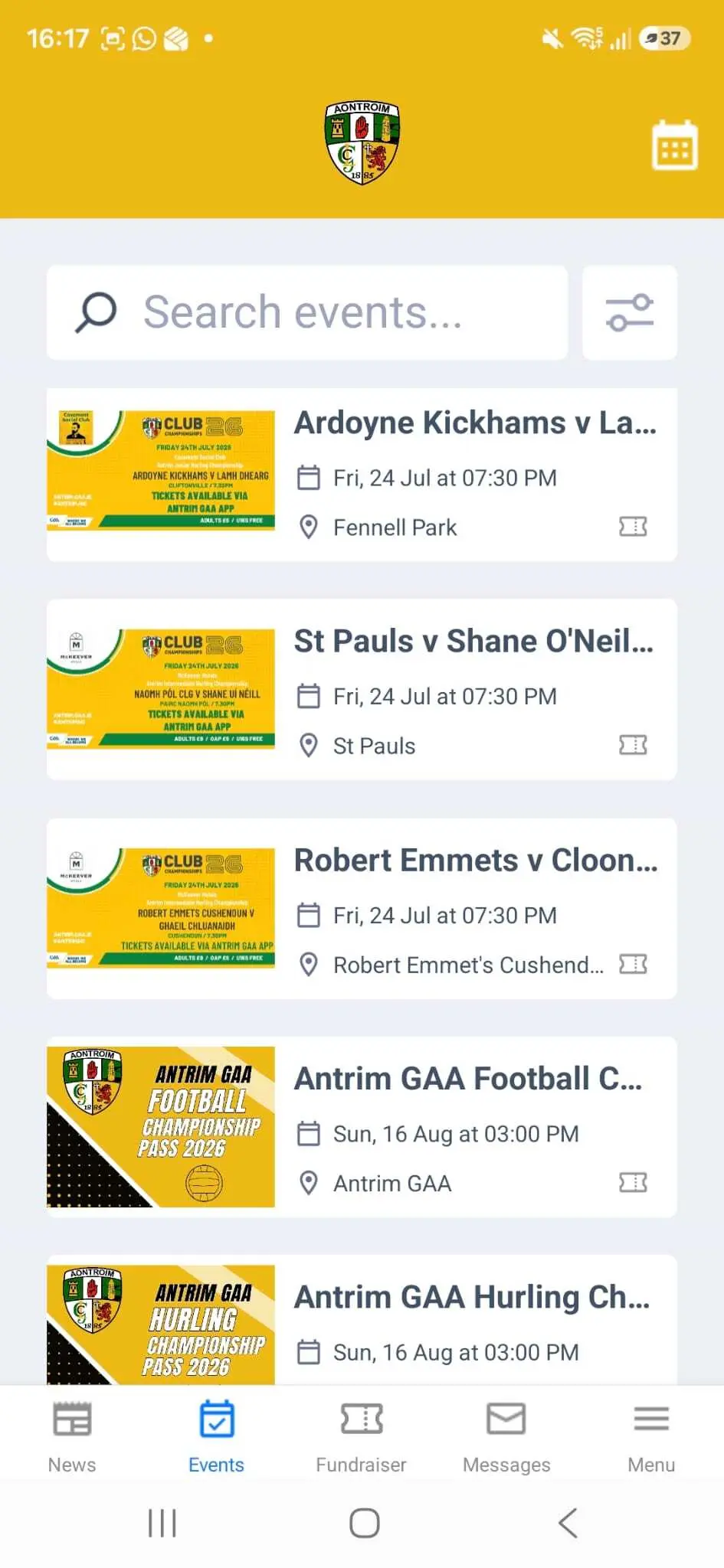Events Section